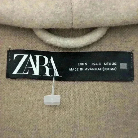 ZARA Soft Hooded Coat Beige small - Picture 6 of 10